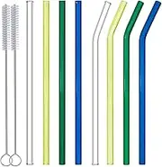 Glass Straws Reusable Drinking Straw with Cleaning Brushes