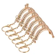 Metal Purse Frames, 2" 6Pcs Kiss Lock Clasp Frame for Coin Purse DIY, Gold
