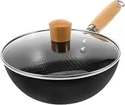 VERDANVERSE 1 Set Nonstick Wok Pan for Induction Gas Stoves Multipurpose Frying Pan with Comfortable Handle for Home Restaurant Cooking
