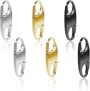 HAIKING Zipper Locks, 6 PCS Gold Silver Black S Shaped Double Opening Zipper Clip for Luggage, Backpack, Purse Closed (11 x 37mm)