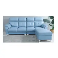 在飛比找蝦皮購物優惠-【zi_where】*紐瓦克~藍色透氣皮+獨立筒L型沙發椅/