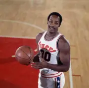 Philadelphia 76ers George McGinnis before game during preseason Ph- Old Photo