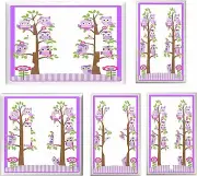PURPLE OWL FAMILY IN TREE NURSERY LIGHT SWITCH COVER PLATE U PICK PLATE SIZE