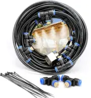 2RZ Misting Cooling System Kit 26.2FT with 11 Brass Nozzles for Garden & Patio