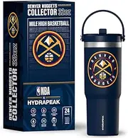 Hydrapeak x NBA Officially Licensed Denver Nuggets 32oz Nomad Stainless Steel Tumbler with Handle and Straw Lid, Leakproof Water Bottle in Limited Edition Collector's Gift Box