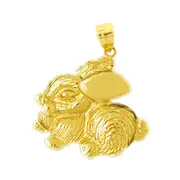 14K Gold Bunny Rabbit Pendant