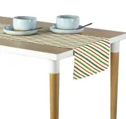 Christmas Red&Green Diagonal Stripe Table Runners - 12"x72" or 14"x108"