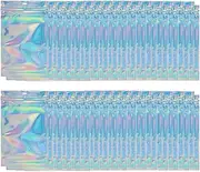 Loopunk 100 Pieces Resealable Zip Lock Mylar Holographic Aluminum Foil Laser Bags for Party Favor Food Storage (Holographic Color, 7 x 10 cm)
