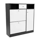 Shoe Rack Cabinet Wooden Storage Organiser Shelf Cupboard Drawer