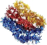 UTHCLO 3Pcs Christmas Tree Garland Decoration Colored Strips Colored Garland for Festive Party Layout Unique Star Design for Christmas Decor and Celebrations
