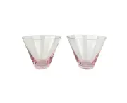 2pc Urban 9cm Cocktail Glass Stemless Drinkware Tumbler Party Drinking Cup Pink