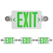 TANLUX Green Exit Sign with Emergency Lights, LED Emergency Exit Light with B...