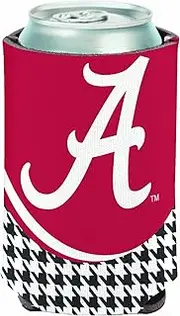 NCAA Alabama Crimson Tide Hounds-Tooth Can Cooler (White Script A)