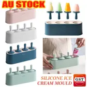 Ice Cream Mould Block Silicone 4 Cavity Frozen Molds Icy Pole Jelly Ice Lolly