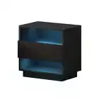Artiss Bedside Table LED with 2 Shelves
