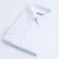 在飛比找PChome24h購物優惠-CHINJUN商務抗皺襯衫長袖、白底白斜紋
