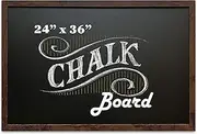 Loddie Doddie Large Magnetic Chalkboard - 24" x 36" Rustic Frame, Kitchen & Home Decor - Easy-to-Erase, Hanging Black Chalkboard for Wall