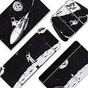 BelugaDesign Space Switch Skin | Cool Sticker Wrap Vinyl Decal | Galaxy Spaceship Astronaut Moon Cute | Compatible with Nintendo Switch (Switch OLED, Black White)