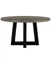 Armen Living Chester Modern Concrete And Acacia Round Dining Table