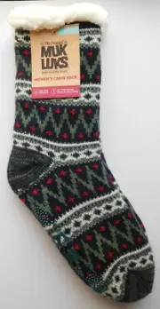 #193 THE ORIGINAL MUK LUKS WOMENS CABIN SOCKS ONE PAIR NEW WITH TAGS