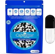 Colored Size 4 Empty Gelatin Capsules by Capsuline - Black/Clear 1000 Count |Kosher & Halal Certified |Gluten Free