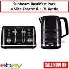 Sunbeam Breakfast Making Gift Set 4 Slice Toaster 1.7L Kettle Hot Water Jug NEW