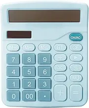 12 Digit Desk Solar Calculator Large Buttons Financial Busin Accounting Tool Electronic Calculator for Home Office Blue One Size