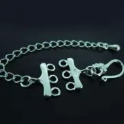 Sterling Silver Multistrand Clasp Connector-3 Ring Hook Clasp and Extender Chain