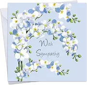 Twizler Sympathy Card - Orchid Floral - With Sympathy Card - Sorry For Your Loss - Thinking Of You