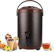 10LStainless Steel Insulated Barrel, Stainless Steel Food Thermos Bottle with Faucet, Stainless Steel Insulated Beverage Dispenser, 12 Hours Insulated/refrigerated Leak-Proof Insulated Bucket