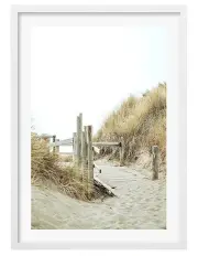 [Profile Australia] Australian Made Byron Beach Path 1 Art Print A1 Frame in White
