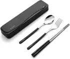 Travel Utensils, 18/8 Stainless Steel 4pcs Cutlery Set Portable Camp Reusable
