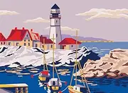 RTO Lighthouse D'Art Needlepoint Printed Tapestry Canvas, 30 x 40cm