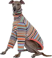 D DOGGY STAR Italian Greyhound Clothes Polar Fleece Sweater T Shirts Whippet for Dogs (2XL,Polar Rainbow)