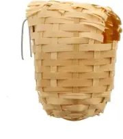 Bird Nest Finch Wicker with Hanging Bracket Small Aviary Toy Health Interactive