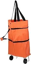 HEALSOPTHY Trolley Cart Portable Luggage and Shopping Cart with Compact Design for for Travel Gym and Outdoor Activities Orange