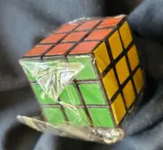 SEALED 1980's Vintage Miniature 1 1/8" Rubik's Cube Puzzle Novelty Toy Keychain