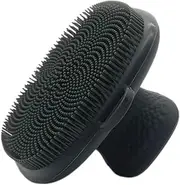 Silicone Face Scrubber, Gentle ExfoliatorPad & Massager, Facial Cleansing Wash Brush (Black, One size)
