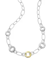 Ippolita 14K Yellow Gold & Sterling Silver Chimera Hammered Disc Statement Necklace, 20
