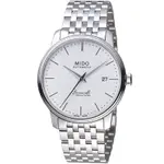 MIDO 美度 官方授權 BARONCELLI 永恆系列III簡約時尚腕錶 -M0274071101000白/39MM