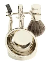 Bey-Berk Chrome Standing Razor Shaver Set