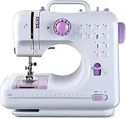 Portable Sewing Machine, Mini Sewing Machine for Beginners and Kids, Sewing Machines with Reverse Sewing and 12 Built-in Stitches, 2 Speed, Foot Pedal, Light