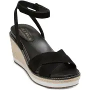 Cole Haan Womens Cloud Espadrille Wedge Faux Suede Ankle Strap Shoes BHFO 6821