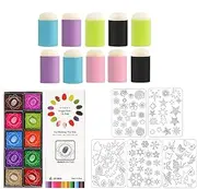Sponge Finger Painting Set - Finger Sponge Painting Set with Stencils - Craft Drawing Tool Washable Painting Kit for Card Making