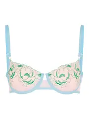 Dora Larsen Rue Floral-embroidered Tulle Underwired bra - Light Pink 36B
