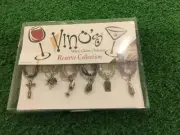 Vino's Wine Glass Charms, Reserve Collection, Wine Cellar Theme, Magnetic Clasp