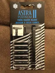 Vintage 1980s ASTRA II 2 Platinum Razor with 5 Blades - NEW