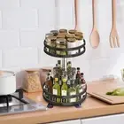 Lazy Susan Spice Rack Organizer 2 Tier Rotate Height Adjustable Kitchen Counter