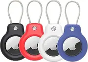 [YQQZQ] Compatible with Apple AirTag Secure Holder Wire Cable,4 Packs Air Tag Lock Case Keychain Key Ring Chain Luggage tag,Men Women's Keyrings