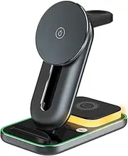 Universal Foldable Charger - 4 in 1 Wirel Charging Station for Watch and Compatible with - Ideal Travel Charger for Multiple Devices with Night Light and